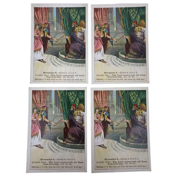 13 Antique 1905 Christian Bible Lesson 6 Picture Cards David C Cook Nov 5 - Picture 2 of 7